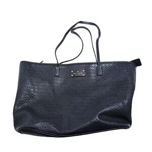Kate Spade Purse New York Penn Place Margareta Black Tote Bag Embossed Leather